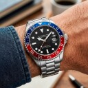 Stührling Original Herreklokke 3965.2 Aquadiver Sort/Stål Ø42 mm