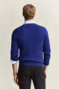 Gant Classic Cable Knit Sweater   Blue   L