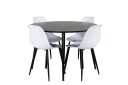 Venture Home Dipp Spisegruppe 115 cm Rund med 4 Polar Stoler Sort