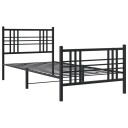  Sengeramme i metall med hode- og fotgavl svart 107x203 cm 8721012373020