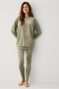Ellos Collection Leggings i velur Grønn