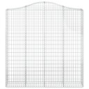 vidaXL Gabionkurver buede 4 stk 200x30x200/220 cm galvanisert jern