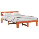  Sengestel med Hodegjerde Vokset Brun 120x190 cm Massivt Furutre