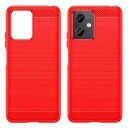 Xiaomi Redmi Note 12/Poco X5 Børstet TPU Deksel Karbonfiber Rød