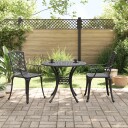  Bistrosett 3 deler svart støpt aluminium