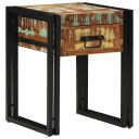  Endebord med skuff Svart 40x40x50 cm Solid gjenvunnet tre