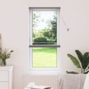  Vindu Persienne med gardiner Manual sølv Aluminium