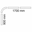 Habo Dusjforhengskinne 90x170cm for Badekar med Takfeste Hvit / 170x90cm