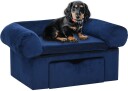 vidaXL Hundesofa med skuff blå 75x50x38 cm plysj