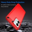 Motorola Moto G84 Børstet TPU Deksel Karbonfiber Rød