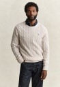 Gant Lambswool Cable C Neck   CLAY BEIGE   M