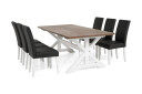 Bloomington Forlengningsbar Spisegruppe Yorkshire 200 cm med 6 Leo Stol Natur|Hvit|Svart