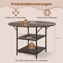 Rundt spisebord 120 cm 2 etasjes hylle og metallramme