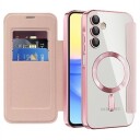 Samsung Galaxy A15 Flip-deksel med kortspor MagSafe-kompatibel Rosa