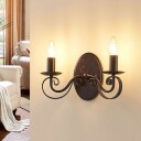 Lucande Rustfarget vegglampe Caleb, 2 lys