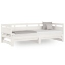 vidaXL Uttrekkbar dagseng hvit heltre furu 2x(90x200) cm