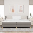  Box Spring Seng med madrass & LED Taupe 200x200 cm Stoff