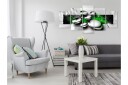 Bilde Shiny Stones 5 Parts Wide Green 100x50   Artgeist sp. z o. o.