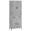  Highboard betonggrå 69,5x34x180 cm konstruert tre