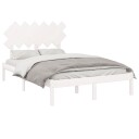 vidaXL Sengeramme hvit 135x190 cm 4FT6 Double heltre