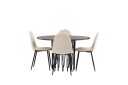 Venture Home Stone Matgruppe 120 cm Rund med 4 Polar stoler Beige
