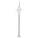 Hagelyktestolpe E27 120 cm aluminium hvit