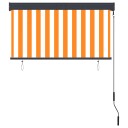 vidaXL Utendørs rullegardin 120x250 cm hvit og oransje