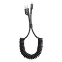 Baseus Calsr-01 Fjærbelastet Lightning Kabel 1m 2A Svart