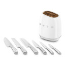 Smeg Knivblokk med 6 kniver hvit