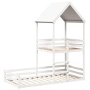  Køyeseng med tak hvit 90x200 cm heltre furu 8721102672897