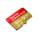 SanDisk Extreme PLUS MicroSD/SD-card - 200/90MB - 64GB