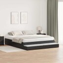 Oppbevaringsseng i svart eik 200x200 cm
