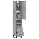 vidaXL Highboard betonggrå 34,5x34x180 cm konstruert tre 8720845483630