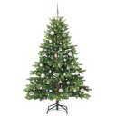  Kunstig juletre med 150 LED med stativ grønn 150 cm PE og PVC