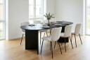 Vera Spisebord Oval 220x100 cm Finér   Svart