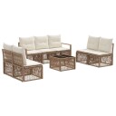 vidaXL Hagesofa Set 8 stk. Beige polyrotting