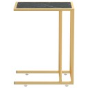 vidaXL Sidebord for PC svart marmor 50x35x65 cm herdet glass