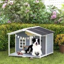 Northio Værbestandig Hevet Hundehus I Tre Med Terrasse Medium