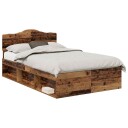  Sengestamme med hodegjerde Gammelt tre 120 x 190 cm Massiv furu