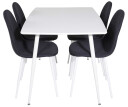 Venture Design Polar & Polar spisegruppe Hvit/svart 4 st stoler & bord 120 x 80 cm