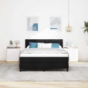  Box Spring Seng med Madrass og LED Svart 140x200 cm Stoff