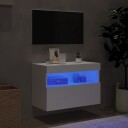 vidaXL Vegghengt TV-benk med LED hvit 60x30x40 cm 8721012257672