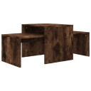 vidaXL Salongbordsett røkt eik 100x48x40 cm konstruert tre