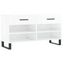 vidaXL Skobenk h?yglans hvit 102x35x55 cm konstruert tre
