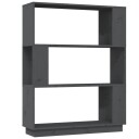 vidaXL Bokhylle/romdeler gr? 80x25x101 cm heltre furu