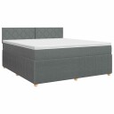 vidaXL Kontinentalseng med madrass Mørkegrå 160 x 200 cm Stoff