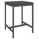 vidaXL Hagebord grå 82,5x82,5x110 cm heltre furu