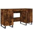 vidaXL Skrivebord røkt eik 140x50x75 cm konstruert tre