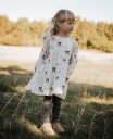 Fliink Bow Ls Dress Light Woven Sandshell Aop. (104 / 4 år)