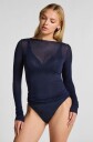 Hunkemöller super soft båthals med cashmere skjorte Blå